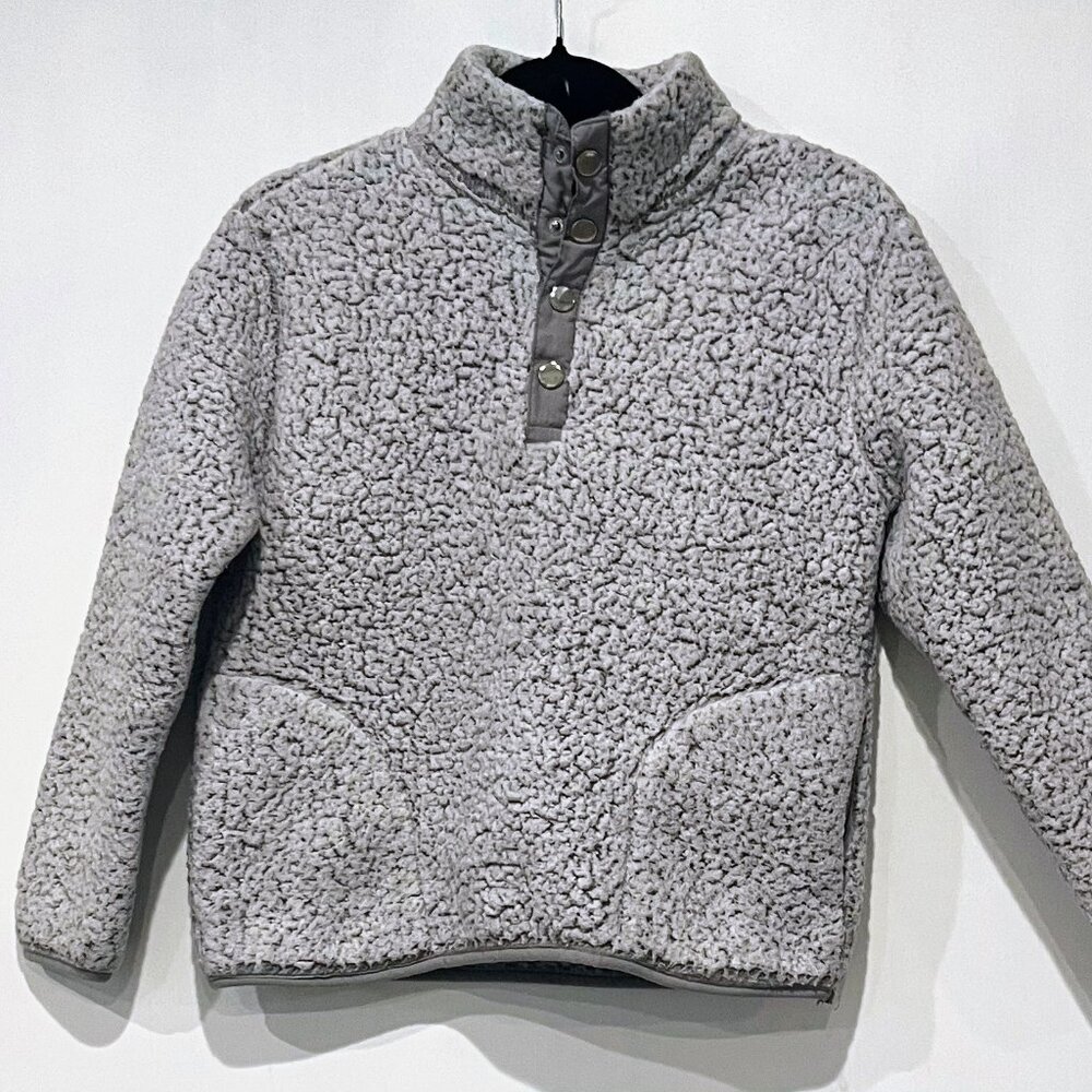 Comfy Fleece Girls Pullover Size 10/12 — Super Soft Grey Cozy